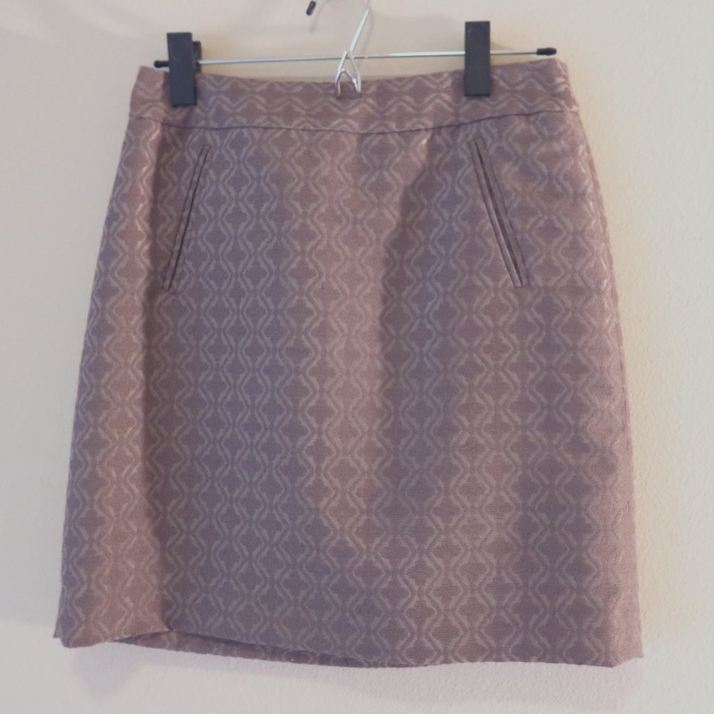 Loft Business Casual Skirt with Muted Geometric Print